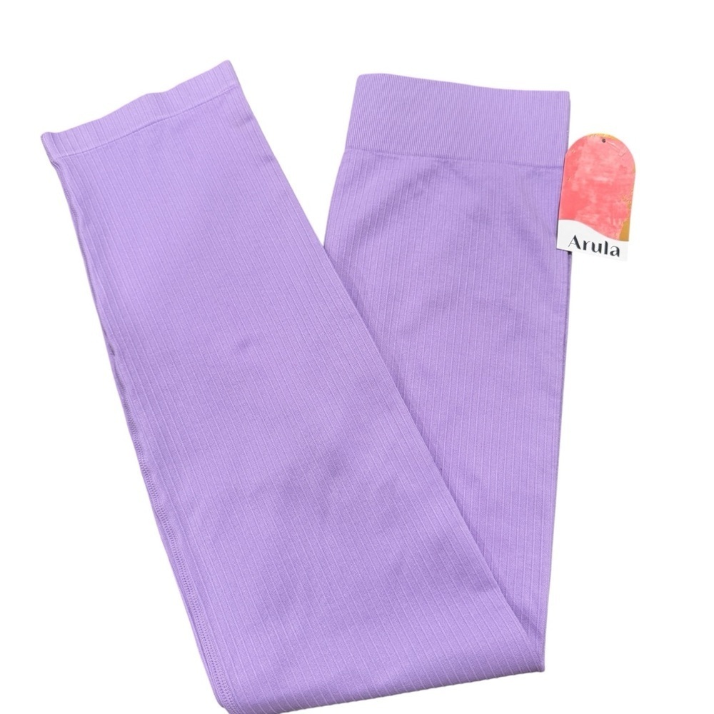 NWT Arula Intimates Women's Seamless Digital Lavender Ribbed Leggings Size 1X A - Picture 3 of 9